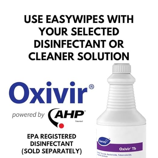 Diversey EasyWipe Disposable Wiping System - Pair with Oxivir Disinfectants, 125 Wipes (6 Pack)