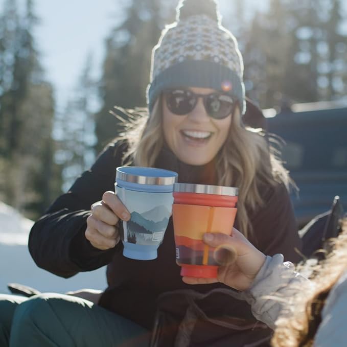 HYDAWAY 16oz Collapsible Tumbler - BPA-Free, Reusable Silicone Cup with Lid & Insulating Sleeve - Perfect for Coffee, Travel, and Everyday Use