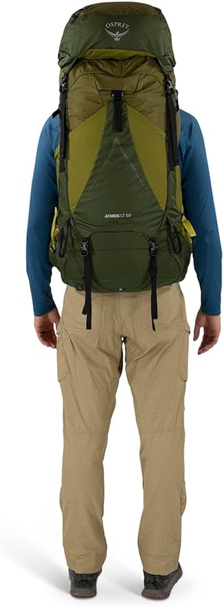 Osprey Atmos AG LT 50L Men's Backpacking Backpack, Black, S/M