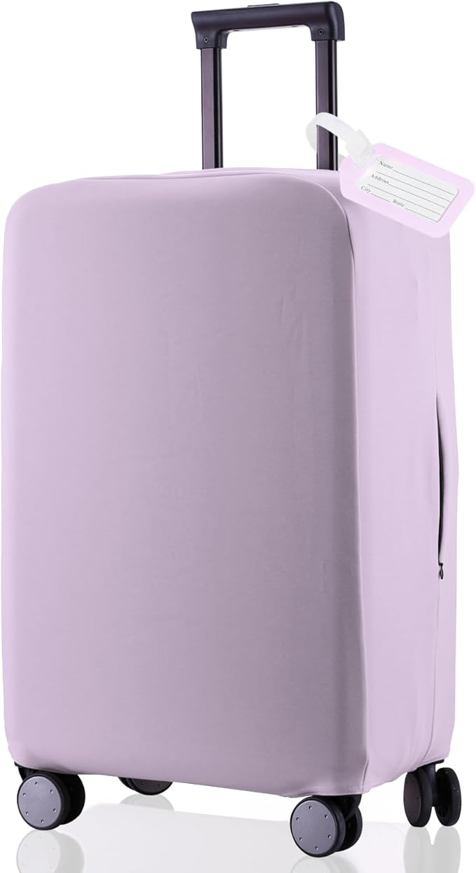 Travel Luggage Cover Suitcase Protector Scratch-Resistant Fit 19-31 Inch Suitcase, Not Included Suitcase (Lavender Purple, 2XL(30-31 inch))
