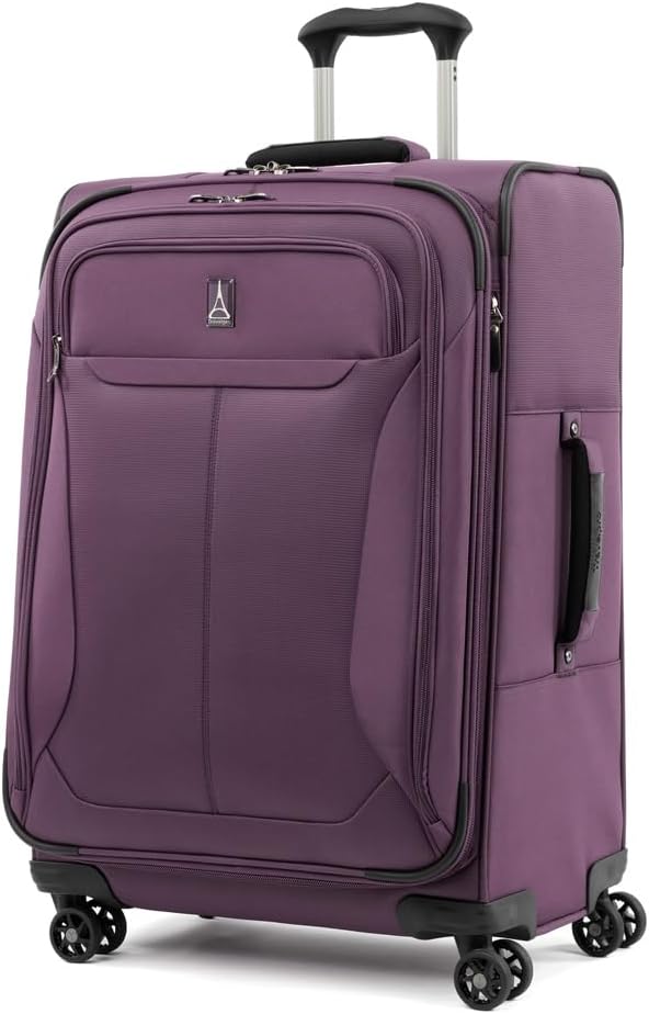 Travelpro Tourlite Softside 2-Piece Set, Expandable Luggage with 4 Spinner Wheels, Lightweight Suitcase, 21" Carry-On, 25" Checked Medium, Deep Purple