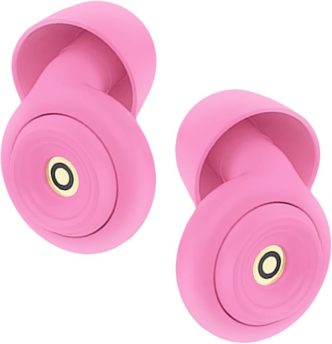 Ear Plugs for Sleeping Reusable Earplugs for Concerts Noise Cancelling Soft Silicone Noise Reduction Earbuds for Travel, Focus, Work 33-45dB Hearing Protection with 9 Ear Tips & Case (Pink)