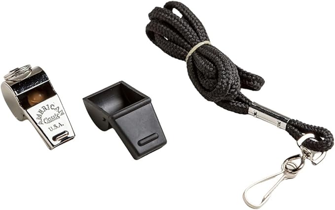 American Whistle Corporation American Classic Whistle - 126 db Solid Brass Whistle with Paracord Lanyards and Safe-T-Tip - Made in America