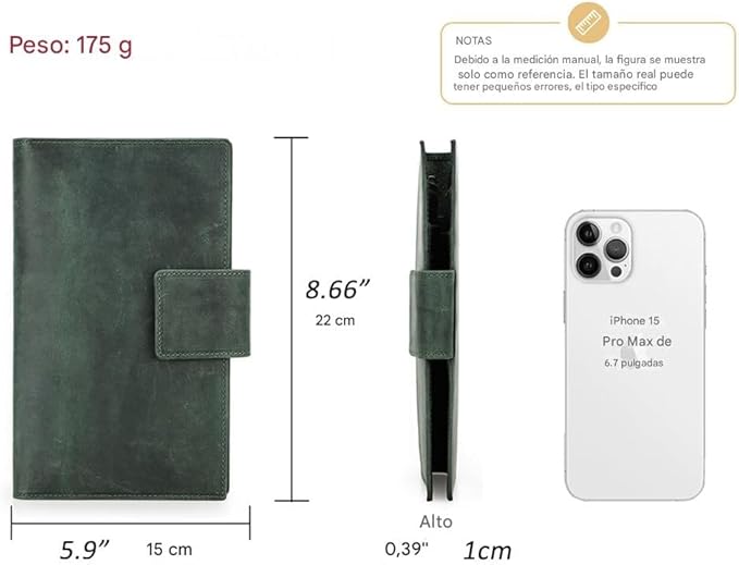 CONTACTS Full Grain Leather Family Passport Holder for 4 Airtag Passport Wallet RFID Blocking Travel Passport Cover with 4 Passport Slot, 6 Card Slot (Green)
