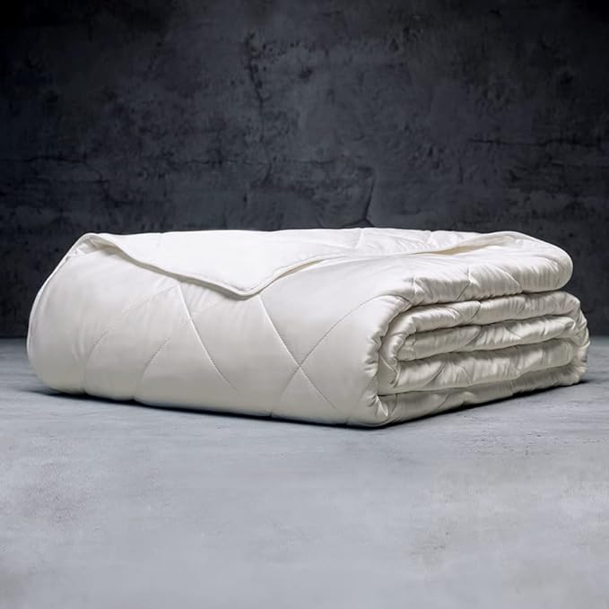 LUXOME Lightweight Blanket | 100% Rayon (Viscose) from Bamboo Fabric & Fill | Full/Queen - 86"x92" | Super Soft | Thermal-Regulating | Ivory