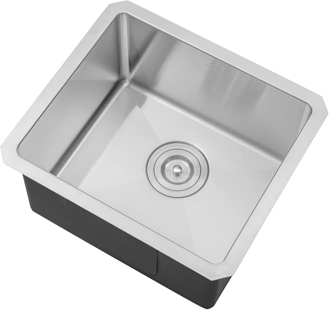 17 in. x 15 in. x 9 in. 16-Gauge Stainless Steel Undermount Single Bowl Bar Prep Kitchen Sink with Collapsible Colander Set and Strainer