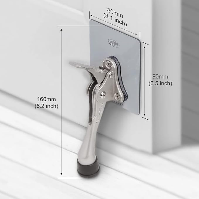 One-Touch Doorstop Adhesive Bracket (White, 4inch x 2pack)
