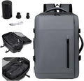 Vacuum-sealed travel computer backpack, Water-Resistant, With vacuum pump, Multiple Compartments, Anti-theft combination lock (Grey)