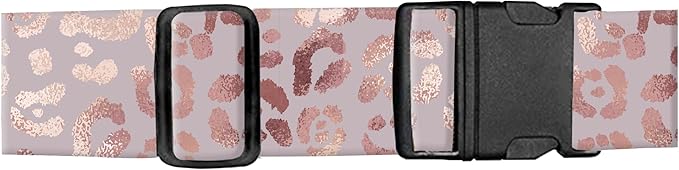 Luggage Straps for Suitcases, Adjustable Travel Belt, Durable Wide Luggage Strap, Cute Suitcase Strap Identifiers with Buckle, Bag Straps for Luggage, Glitter Pink Leopard