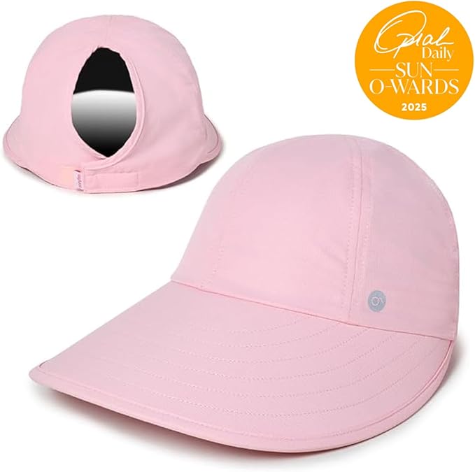 Ponyflo Sunblocker Wide Brim Hat - Oprah Awards Best Sun Hat - UV 50 Protection - Ponytail Sunhat for Women