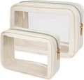 PACKISM TSA Approved Toiletry Bag - Upgrade Color-Edged Clear Makeup Bags, Clear Toiletry Bags For Traveling Fits Various Storage Needs