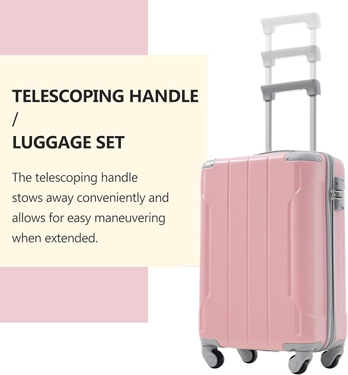 Merax Luggage Set 3 Piece, 20 Inch Carry on Spinner Suitcase with Corner Guards, Lightweight Durable, Airline Approved for Business or Weekend Travel