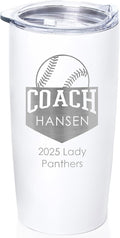 Lifetime Creations Custom Baseball Coach Tumbler: Gifts for Men, Coaches Presents Baseball, Baseball Coaches Gifts, Personalized Best Coach Thank You Gift Baseball (White 20 Ounce)