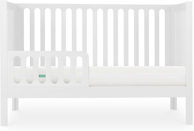 Newton Baby Galileo Standard Crib, Solid Beech Wood in White Color, 3-in-1 Convertible Crib with Toddler Bed Conversion Kit, Ultra-Safe Non-Toxic Finish