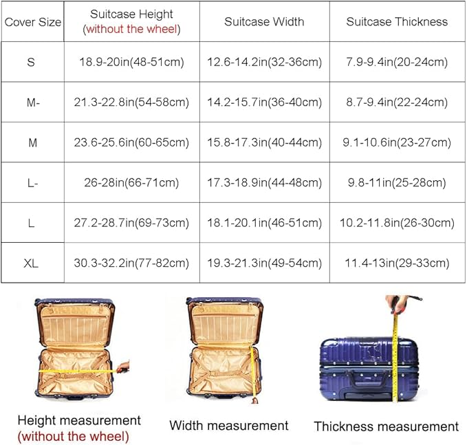 MosaiRudo Thicker Luggage Cover Elastic Suitcase Cover Protector Fits 18-32 Inch Suitcase Travel Accessories (TKM0097, XL)