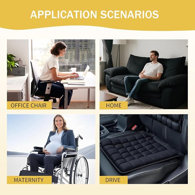 Travel Cushion Airplane Seat, Inflatable Seat Cushion, Travel Seat Cushions for Long Flights with Built-in Air Pump, High-Resilience Airplane Seat Cushion for Back and Tailbone Pain Relief