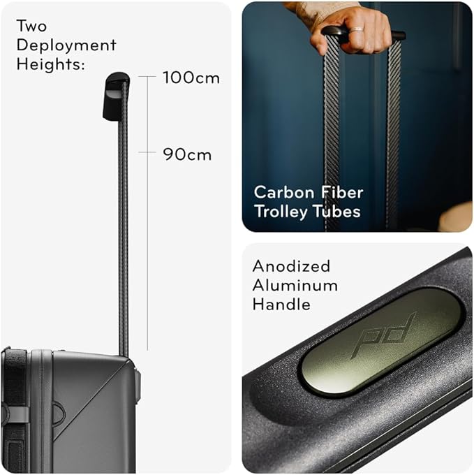 Peak Design Roller Pro Carry-On, Eclipse, Expandable Small Suitcase with Wheels, Carbon Fiber Handle, Drawbridge Opening, Hybrid Soft/Hard Shell, Custom Hardware, Fits XL Camera Cube or Packing Cubes