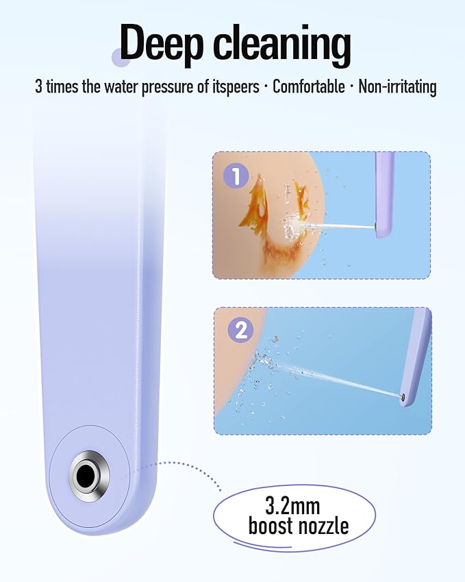 Portable Bidet for Travel & Home Use - Handheld High-Pressure Sprayer 400ml/13.5oz Large Capacity Bottle for Personal Hygiene, Collapsible Quick Fill BPA-Free for Freshness Includes Wall Hook(Purple)