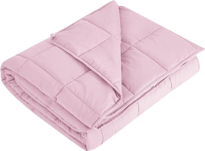 L'AGRATY Weighted Blanket - 60"x80" 25lbs Cooling Breathable Heavy Blanket Microfiber Material with Glass Beads for Adult All-Season Summer Fall Winter Soft Thick Comfort