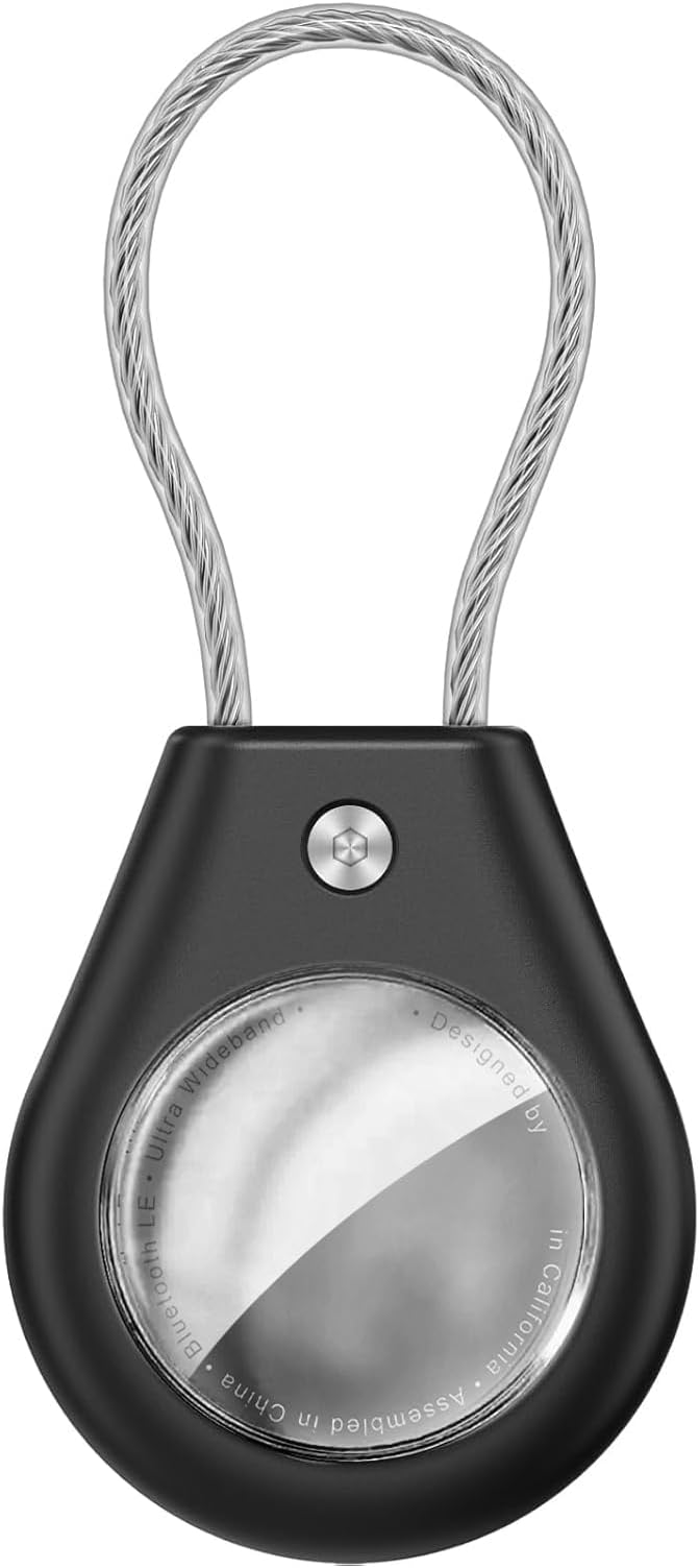 Waterproof Airtag Holder,Airtag Case with Secure Lock,Airtags Keychain for Apple Airtag,Anti-Lost Protective Cover Air tag Accessories for GPS Item Finder Tracker Luggage,Bag,Key,Pet,Cat Dog,Black