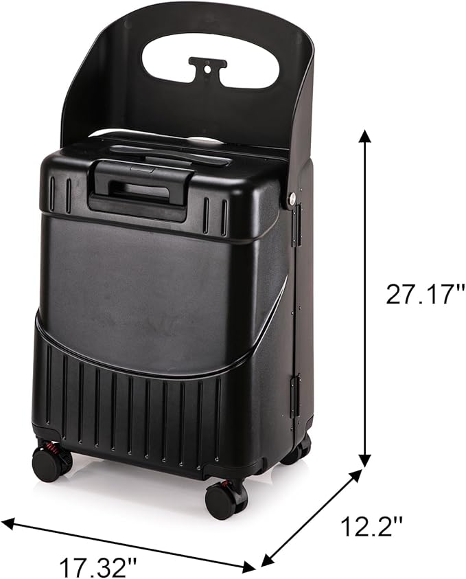 24" Ride-On CHECKED Luggage with Child Seat – Kids Travel Stroller Suitcase | 40L Large Capacity, USB Port & TSA Lock | Durable ABS+PC Hard Shell