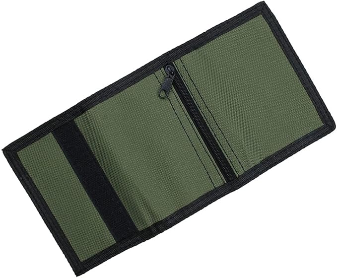 NEICY RFID Blocking Canvas Wallet for Men and Women - Camo Trifold Outdoor Sports Wallets with Magic Sticker for Teen Kids (Green)