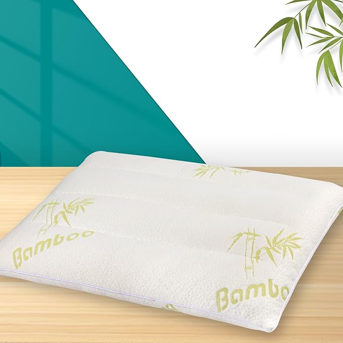 MINUPWELL Ultra Thin Pillows, Flat Pillows for Sleeping Thin, 7D High Support 2.5 inch Height Slim Bed Pillows for Stomach Sleeper, Standard Size -18x36 in - Rayon Derived from Bamboo