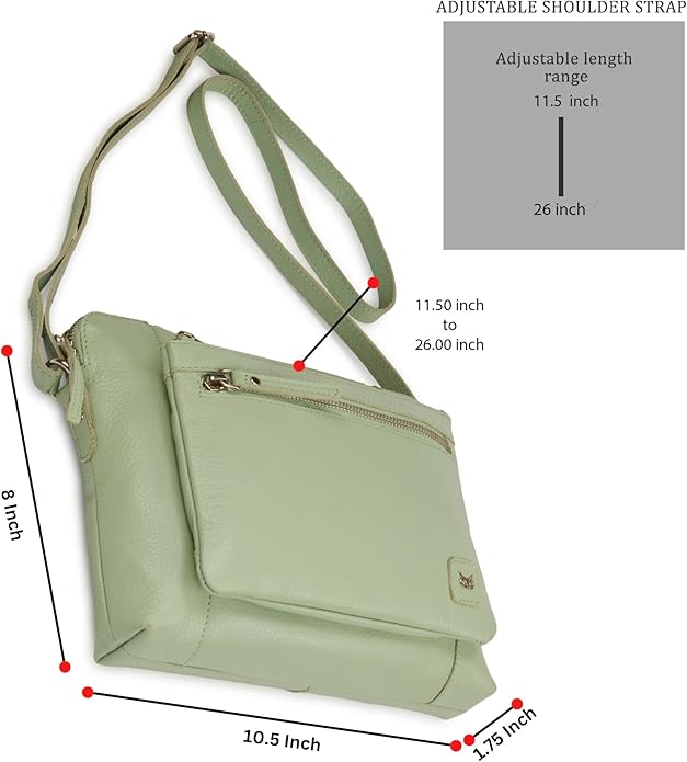 Wise Owl Accessories Small Soft Pebbled Real Leather Crossbody Handbags Purses Sling Crossover Shoulder Bag