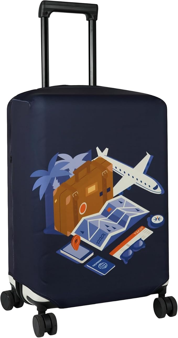 HYPER VENTURE Washable Luggage Cover - Fashion Suitcase Protector Fits 27-30 Inch Luggage (Journey, L)