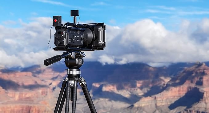 Leofoto LVC-253C+BV-15 King Kong Series Carbon Fiber Dual Leg Video Tripod w Fluid Head & Middle Spreader
