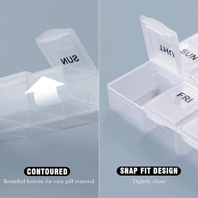 Serfeymi Weekly Pill Organizer 3 Pack Medicine Organizer Travel Pill Box 7 Day Pill Case for Purse Pill Container Pill Holder Daily Pill Boxes Organizer for Medication, Vitamin, Supplement