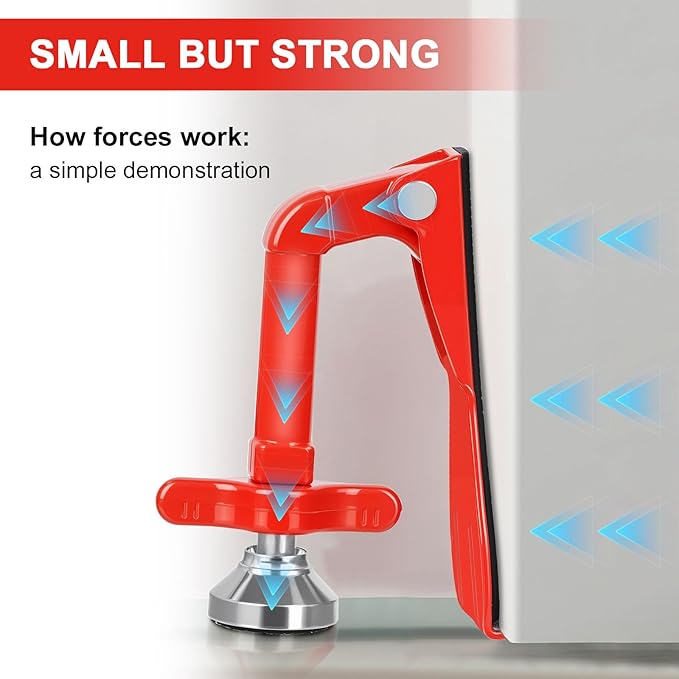 Portable Door Stopper Door Lock for Travel Anti Theft Door Blocker, Security Door Stoppers for Bottom of Door, No Drill Safety Doors Stopper Hotel Door Locks for Travelers Security (Red)