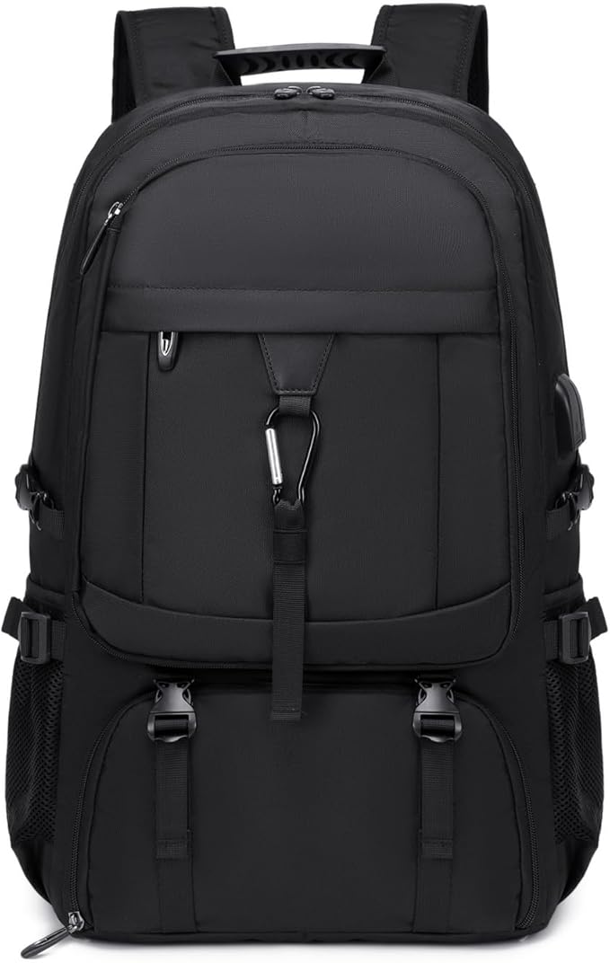 17.3 Inch gym backpack with shoe compartment,50L Multiple Compartments Backpacks, Airline Approved Carry on Travel Daypack Anti Theft with USB Charging Port,for Men Women Travel Work Business