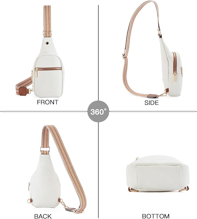 Telena Small Sling Bag for Women Leather Crossbody Fanny Packs Chest Bag for Women
