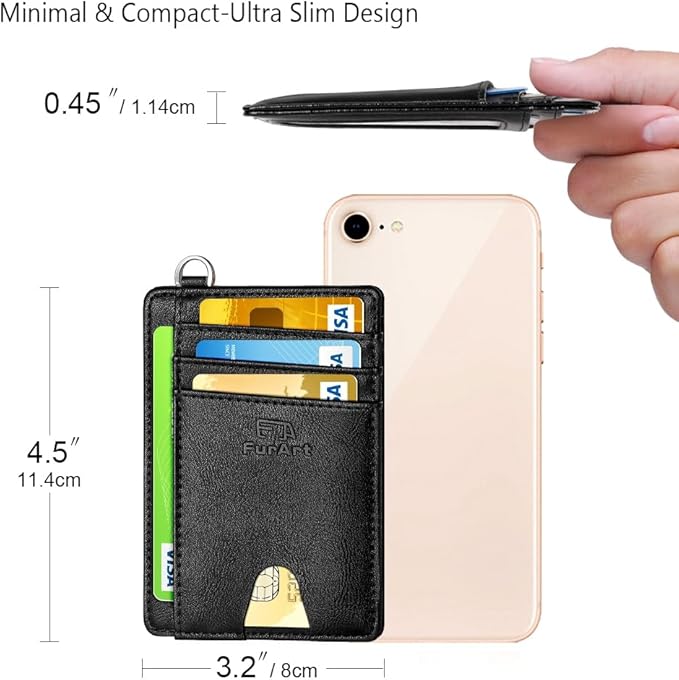 FurArt Slim Minimalist Wallet, Front Pocket Wallets, RFID Blocking, Credit Card Holder for Men & Women