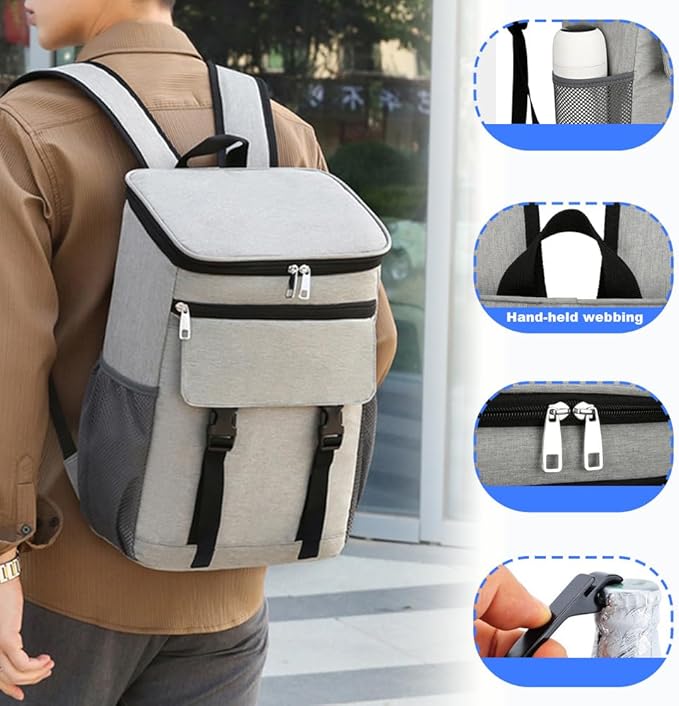 Cooler Backpack, 30 Cans Backpack Coolers Insulated Leak Proof for Men Women, Ice Chest Beach Cooler Bag, Portable Lunch Backpack for Camping Hiking Picnic Travel