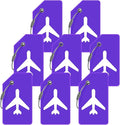 Luggage Tags for Suitcases, Quickly Spot 8Pcs Luggage Identifier Tags, Travel Essentials Accessories Name Tags for Backpacks, Suitcases, Travel Bags, Baggage, Cruise - Flexible Silicone (Purple)