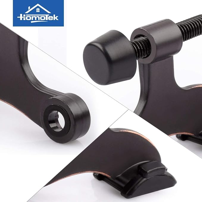 HOMOTEK 36 Pack Hinge Pin Oil Rubbed Bronze Door Stopper,Adjustable Deluxe Heavy Duty Door Stopper 2-1/2"x1-3/4”,with Black Rubber Bumper Tips