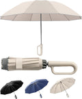 Portable Travel Umbrella, compact, durable, and windproof, reverse folding umbrella with safety reflective ring design, suitable for car and outdoor travel