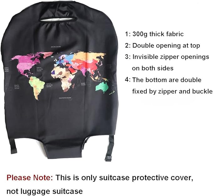 MosaiRudo Thicker Luggage Cover Elastic Suitcase Cover Protector Fits 18-32 Inch Suitcase Travel Accessories (Alphabet Graffiti, S)