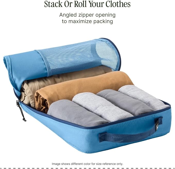 Eagle Creek Pack-It Reveal Cube Set - Packing Cubes for Compartmentalizing Luggage - Durable - Ultra-Lightweight - Water-Resistant - Easy Grab Zipper Pull - Mesh Windows - Black - XS/S/M
