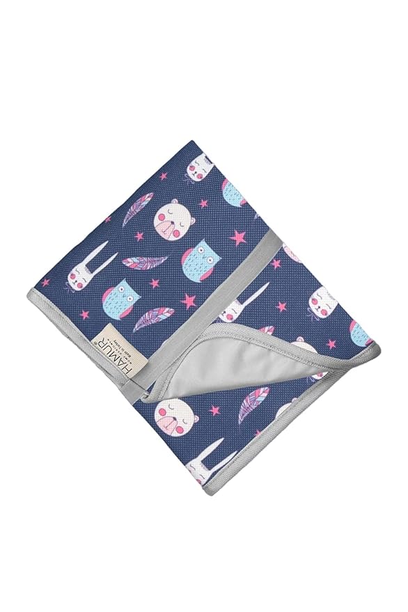 HAMUR HOME Portable Baby Changing Pad – Waterproof, Foldable & Lightweight Travel Mat – Soft & Machine Washable Diaper Changer – Compact & Durable (Purple)