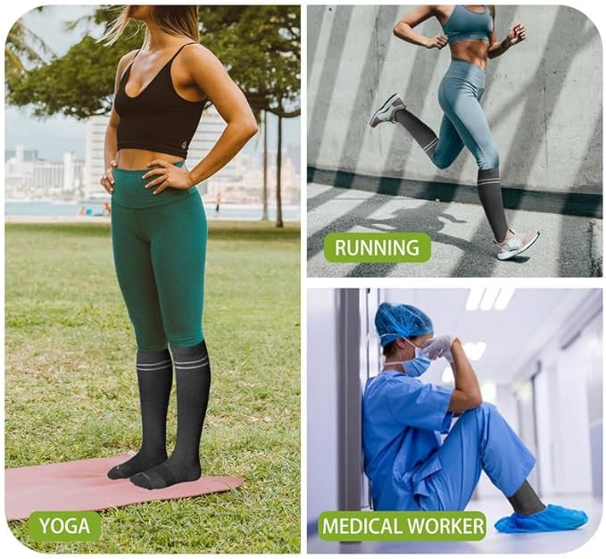 LEVSOX Compression Socks for Pregnant Women 20-30 mmHg Knee High Cute Funny Mens Supports Socks for Nurses, Medical, Travel