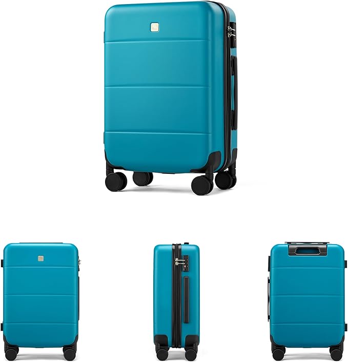 Hanke 20 Inch Carry On Luggage 22x14x9 Airline Approved PC Hard Shell Suitcases Lightweight Travel Luggage with Wheels TSA Luggage for Women Men(Caribbean Blue)