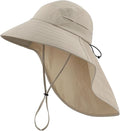 Home Prefer UPF 80+ Sun Hat for Men Women Wide Brim Sun Hat with Neck Flap Summer Safari UV Protection Gardening Fishing Hat