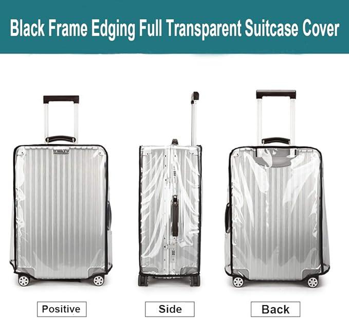 Suitcase Cover for 20" Luggage TSA Approved Clear PVC Thickened Protective Sleeve Cover for Wheeled Luggage Waterproof