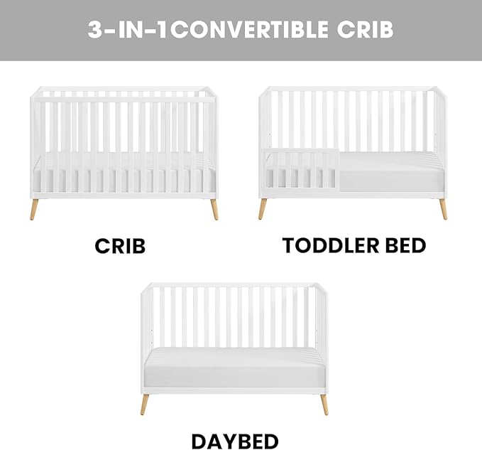 Oxford Baby Cozy Nest Convertible Island Crib, Snow White/Natural