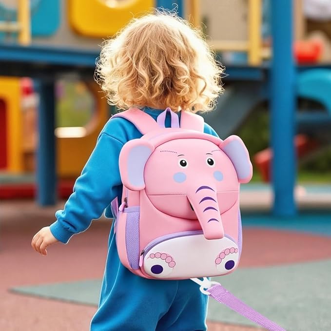 Padgene Toddler Harness Backpacks Safety Leash Kids Anti Lost Kindergarten Preschool Backpack Neoprene Lightweight Animal Schoolbag 3D Cartoon Dinasour Mini Travel Bag for Boys Girls Ages 3-5