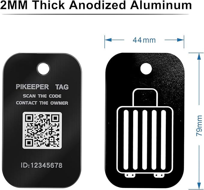 Smart Luggage Tag - Waterproof QR Code Cruise ID Labels with Location Notification When Scanned, Customizable & Durable Travel Tags for Suitcases, Backpacks, Hide Personal Info Securely