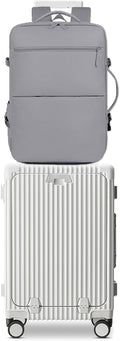 feilario 2 Piece Set 20in Aluminium Frame PC Hard Shell Spinner Wheels Luggage, Built-In TSA lock Carry on Suitcase, with Cup Holder, USB Port, Phone Holder